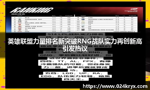 英雄联盟力量排名新突破RNG战队实力再创新高引发热议