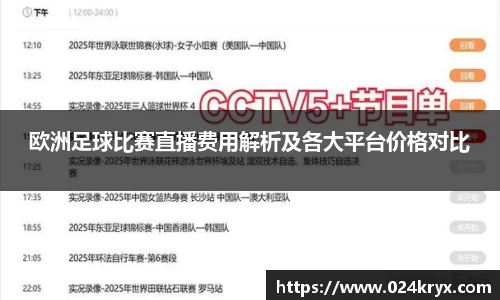 欧洲足球比赛直播费用解析及各大平台价格对比